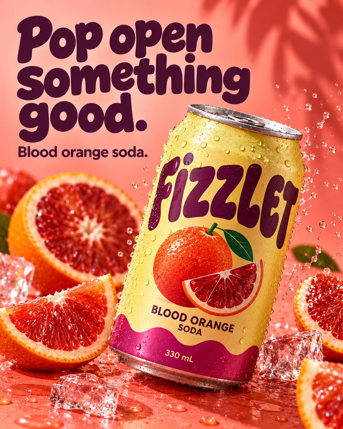 FIZZLET Blood orange soda concept ad